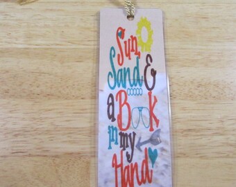 Sun Sand and Book in My Hand Bookmark