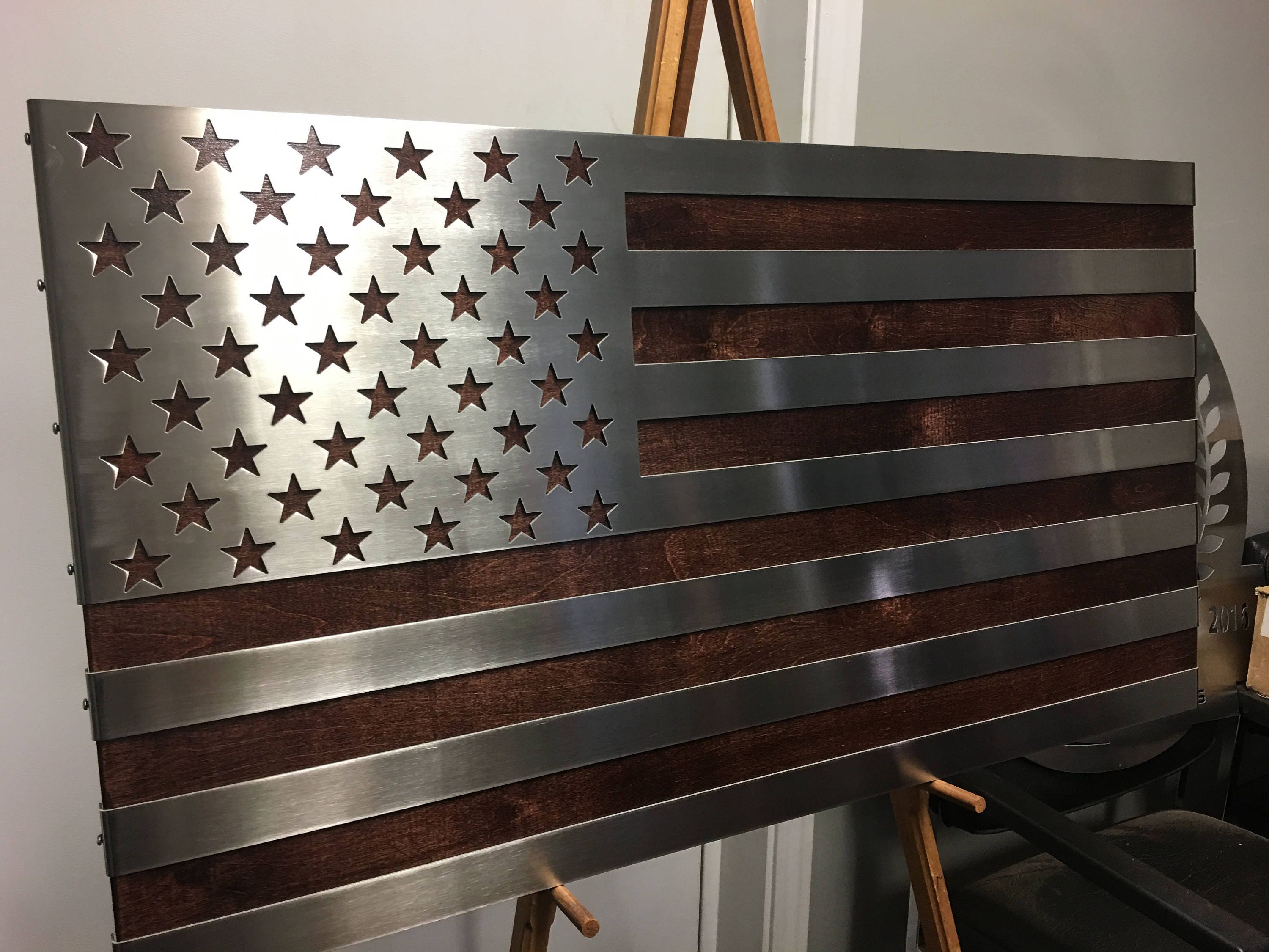 Stainless Steel American Flag