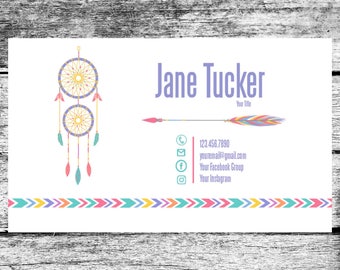 LuLaRoe Inspired Dream Catcher Business Cards Home Office Approved Colors Fonts