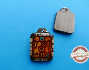 Pendant rectangle calendar maya 20x27mm