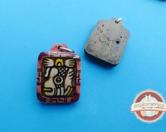 Pendant rectangle calendar maya 20x27mm