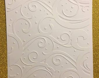 card with embossed embossed Arabesque for scrapbooking