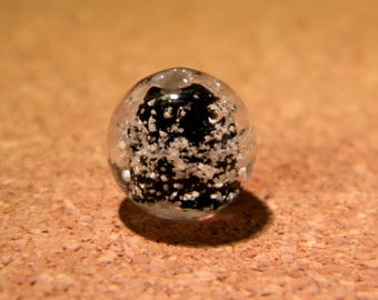 3 beads 12 mm - phorphorescente glow-black hand - made lampwork glass PE257-16