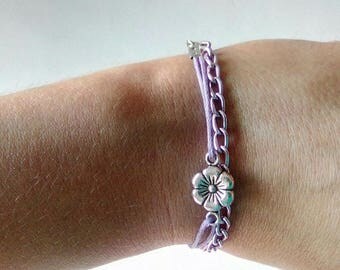 Beaded purple silver charm