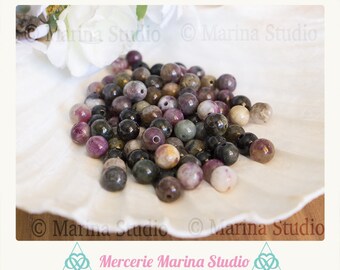 10 tourmaline in quartz tourmaline 6mm genuine pearls