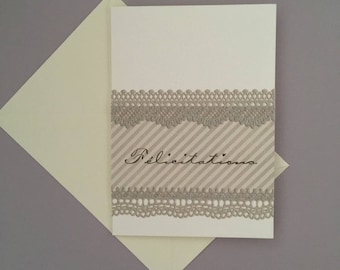 Congratulations birth or marriage - lace series card