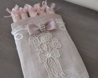 Pouch and the shabby chic candles