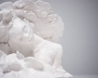 Submerge I. Ceramic earthenware sculpture, semi-glazed.