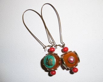 Nepalese earring, amber