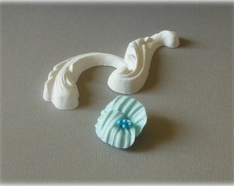 Flower texture of cold porcelain turquoise n ° 2