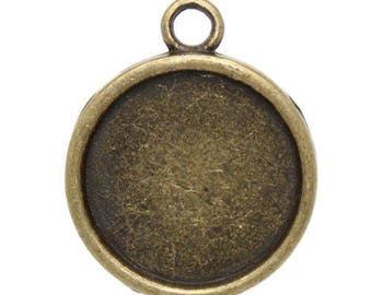 Set of 50 pendants 18 mm bronze paste cabochons