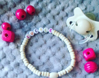 "Lucile" bracelet with wooden beads