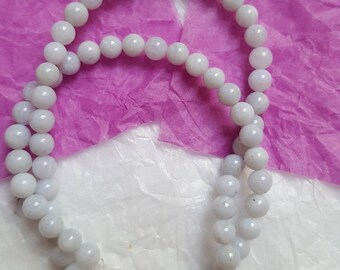 Semi-precieuses Agate lace stone round blue 4 mm
