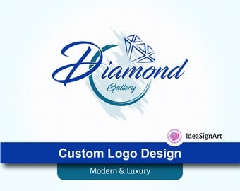 CUSTOM LOGO DESIGN, Luxury Logo Design, Modern Logos, Diamond, Diamond Logo Design, Jewelry Logos, photography Logos, Gallery Logo, Logo tag