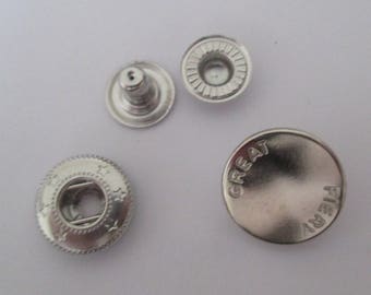 Silver rivet button