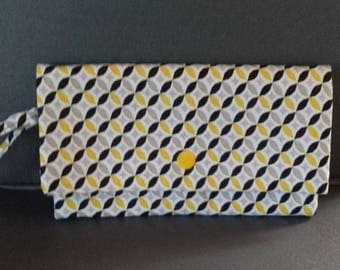 wallet, bag, case in geometric fabric
