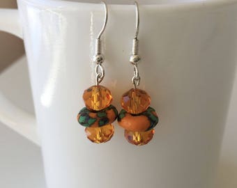 Ghana glass beads earrings