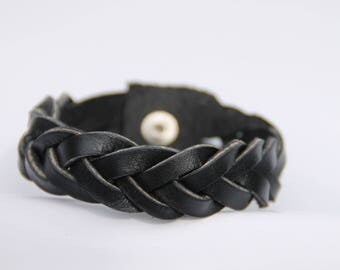 Plaited leather bracelet