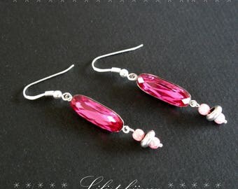 FUCHSIA SWAROVSKI CRYSTAL EARRINGS
