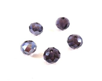 Set of 10 faceted purple synthetic (Ref.101)