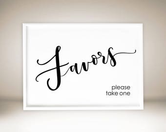 Printable Favors Sign, Wedding Favors Sign, Favors Please Take One, Chic Favors Sign, Elegant Favors Sign, Printable Wedding Sign, #C1