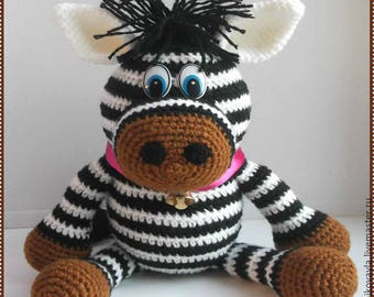 knitted zebra toy