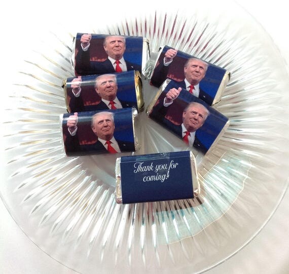 50 Donald Trump personalized mini candy bar wrappers party