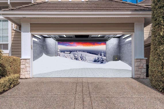 Full Color Christmas Garage Door Mural Christmas Outdoor