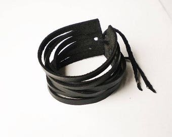 Bamberg Pelle 18 mm PU nero Bracciale in lega fibbia cinturino