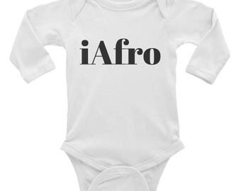 INFANT BODYSUIT Afro Onesie Baby Gift Infant Onsesie Long Sleeve Baby Bodysuit Natural Hair Curly Hair Gift Afro American New Baby Gift