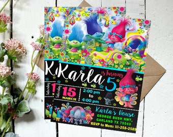 Trolls Invitation/ Trolls Birthday Invitation/ Trolls Birthday/ Trolls Party/ Trolls Invite/ Trolls Printable/ Trolls Card/ Trolls Digital
