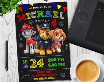 Paw Patrol, Paw Patrol Invitation, Paw Patrol Birthday, Paw Patrol Party, Paw Patrol Birthday Invitation, Paw Patrol Boy Invitation