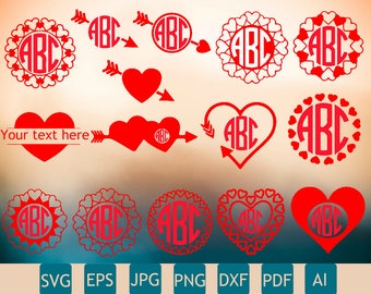 Download Heart monogram svg | Etsy