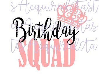 Download Birthday squad svg | Etsy