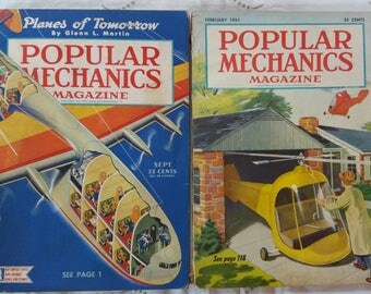 Two Vintage Popular Mechanics Magazines