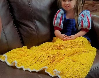 Fairy Tale Princess Dress Blanket - Crochet Pattern - PDF pattern, Digital file