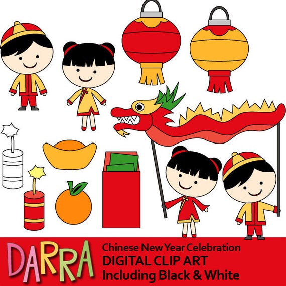 Items similar to Chinese New Year Clipart / Chinese kids clipart