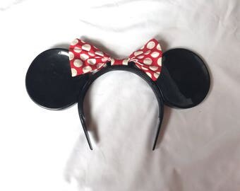 Vintage Minnie Mouse Ears, vintage Minnie Mouse Headband, Toddler Minnie Mouse Ears, Free Shipping
