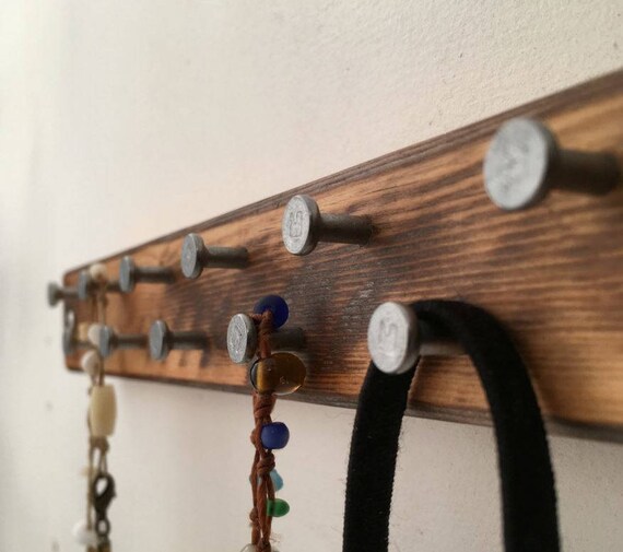 Rustic Wooden Jewelry Rack Jewelry Display Bar with