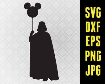 Star Wars SVG Darth Iron On Decal Cutting File / Clipart in Svg, Eps, Dxf, Png, Jpeg for Cricut and Silhouette Disney mickey balloon