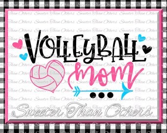 Volleyball svg Volleyball Mom svg Design Vinyl SVG and DXF Files Volleyball design cut file, Silhouette, Cameo, Cricut, Instant Download
