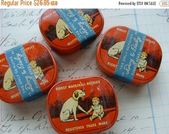 ONSALE 100 Year Old Antique Tin One Extremely Rare Antique Sealed Unused Gramophone German Tin Full of Needles