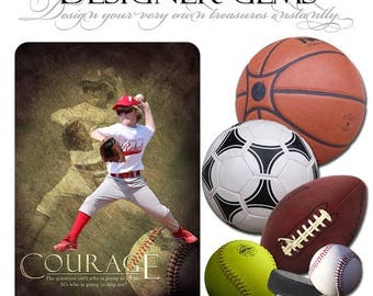 50% Off - Photoshop Design | Sports Photo Overlays | SPORTS BALLS | (6) Digital .PNG Files for Sports Photography & Quick Pages.