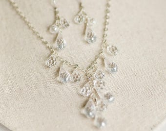 Bridal Necklace Set, Wedding Necklace Set, Cubic Zirconia Necklace, Bridal Jewelry, CZ Wedding Jewelry