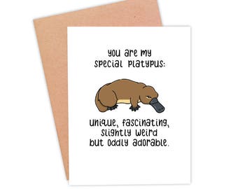 Funny Valentine's Day Card | Funny Platypus Card | Funny Love Card | Funny Galentine's Card | Cute Platypus Card- Special Platypus