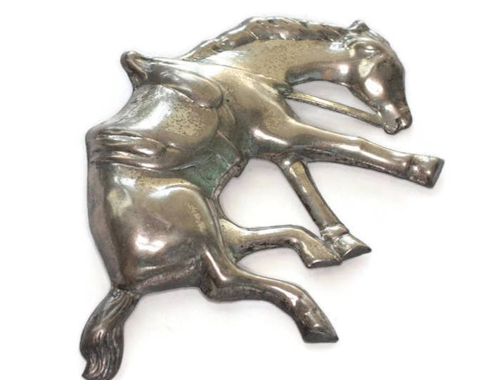 Sterling Western Horse Brooch Bucking Bronco Vintage Figural