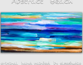Sale Original oil Painting Wall Art Abstract Painting 48" Canvas Surreal Landscape Wall Decor Modern Home Deco, Wall Hanging, by Tim Lam