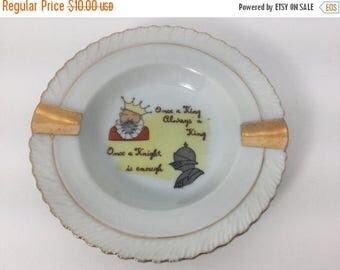 Sale Vintage Joke Funny Humorous Novelty Ashtray Ash Tray King and Knight