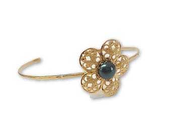 Art Deco Wedding Bracelet, Lace Cuff Bracelet, Bridesmaid Bracelet, Gold Filigree Bracelet, Pearl Flower Bracelet, Something Blue, Pearl