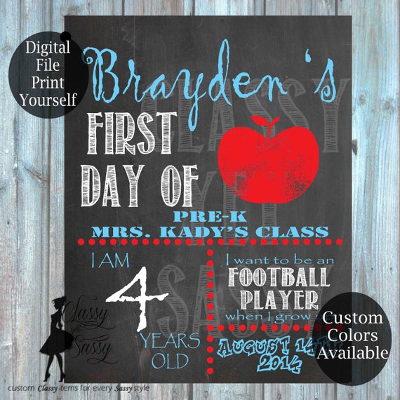 First Day Of School Chalkboard Sign 165